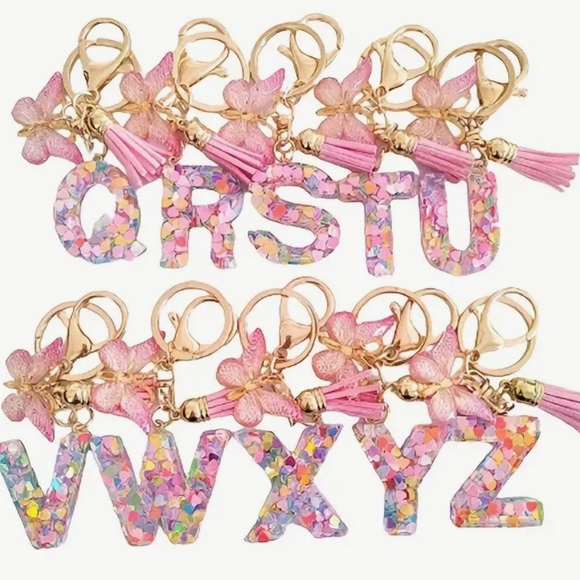 Alphabet Initial Letter Butterfly Keychain. PINK. NE… - Picture 4 of 4